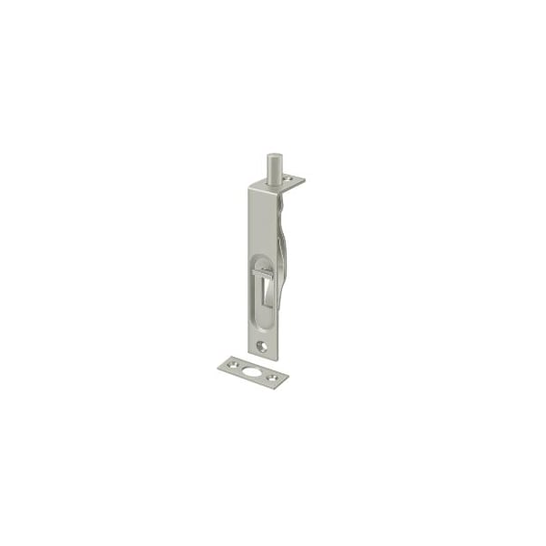 Deltana Flush Bolt, Heavy Duty Satin Nickel 4" - 4FBS15