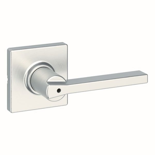 Kwikset Casey Lever with Square Rose Privacy Door Lock with 6AL Latch and RCS Strike Satin Nickel Finish - 300CSLSQT-15