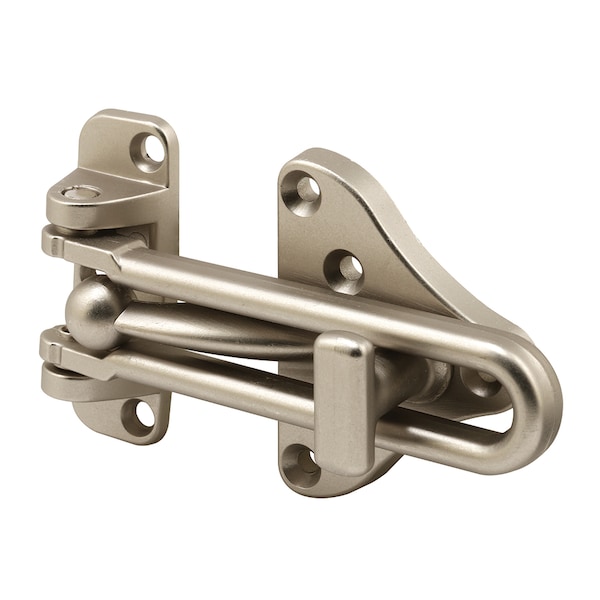 Prime-Line Swing Bar Door Guard With High Security Auxiliary Lock, Satin Nickel Finish Single Pack - U 11316