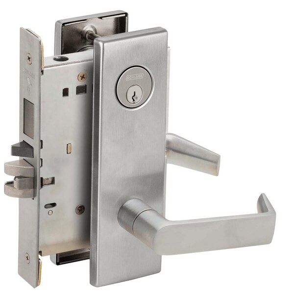 Schlage Storeroom Mortise Lock with Deadbolt, 06N Design, Satin Chrome - L9480P 06N 626