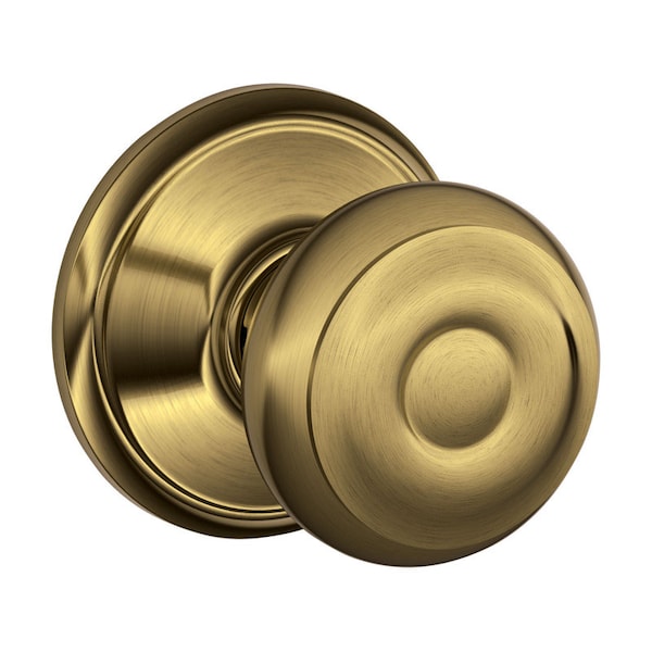 Schlage Schlage Georgian Antique Brass Passage Lockset 1-3/4 in. - F10VGEO609