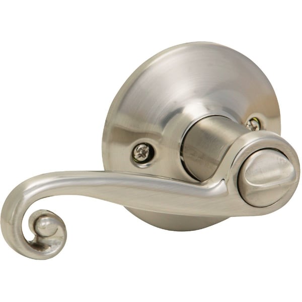 Steel Pro Brushed Nickel Scroll Privacy Door Lever - L6X201B