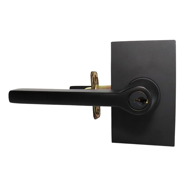 Emtek Helios Lever Left Hand 2-3/8 in Backset  Strike Keyed Entry for 1-1/4 in to 2-1/16 in Door - 5123HLOUS19LH.RLS