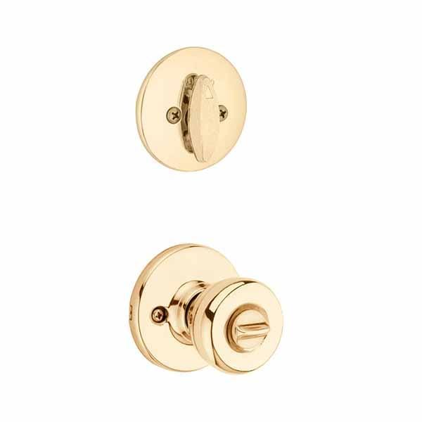Kwikset Tylo Keyed Entry Knob with Single Cylinder Deadbolt with Smartkey Technology / Polished Bra - KWS-690T-3-SMT