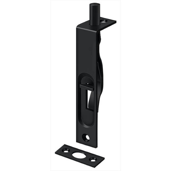 Deltana Flush Bolt, Heavy Duty Black 4" - 4FBS19