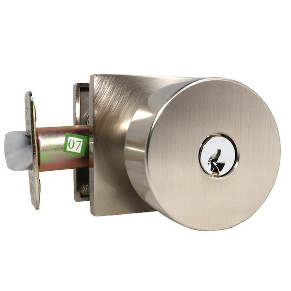 Emtek Round Knob 2-3/8 in and 2-3/4 in Backset  Strike Keyed Entry for 1-1/4 in to 2-1/16 in Door - 5122ROUUS15.RLS