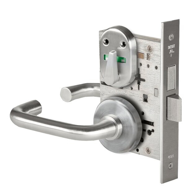 Best Grade 1 Privacy Mortise Lock, Double Visual Indicator, 3 Lever, H Rose, Non-Keyed, Satin Chrome Fini - 45H0L3H626VIB