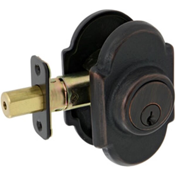 Delaney Designer Delaney Designer 631000C Single Cylinder Deadbolt With Curved Backplate - 631000C