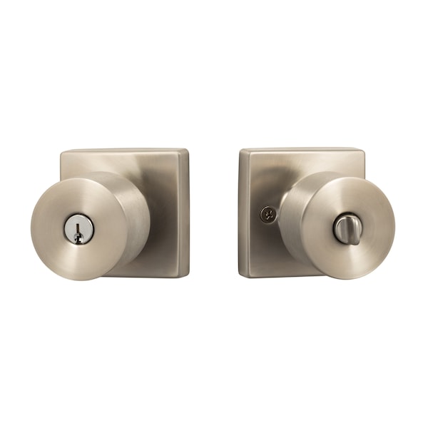 Sure-Loc Hardware Sure-Loc Hardware Bergen Square Entry Knobset, Satin Stainless - BG107-SQ 32D