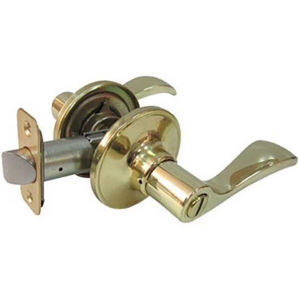 Taiwan Fu Hsing Industrial Tru-Guard Reversible Naples Privacy Lever Lockset, Polished Brass - 221766
