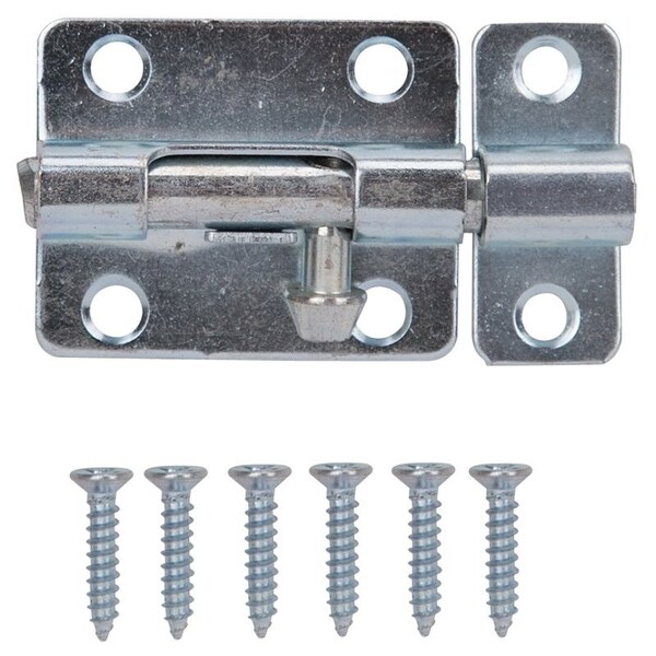Prosource Barrel Bolt, 0.31 Dia in Bolt Head, 2-1/2 in L Bolt, Steel, Zinc Plated - CL-201-PS