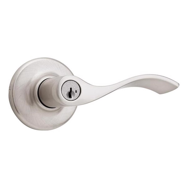 Kwikset Kwikset SmartKey Security Wave Satin Nickel Entry Lever KW1 2-3/4 in. - 94050-673