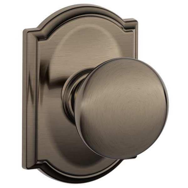 Schlage Antique Pewter Passage Knob Lockset, Plymouth/Camelot - F10 PLY 620 CAM