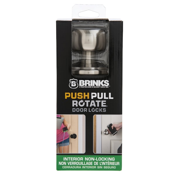 Brinks Commercial Brinks Push Pull Rotate Stafford Satin Nickel Single Cylinder Lock KW1 1.75 in. - 23041-119