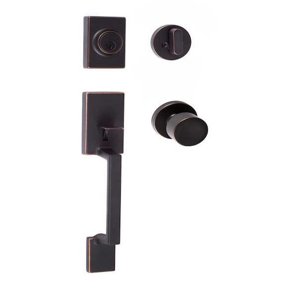 Sure-Loc Hardware Sure-Loc Hardware Stockholm Handleset, Bergen Round Handset Trim, Vintage Bronze - SH507-R-BG-RD 11P