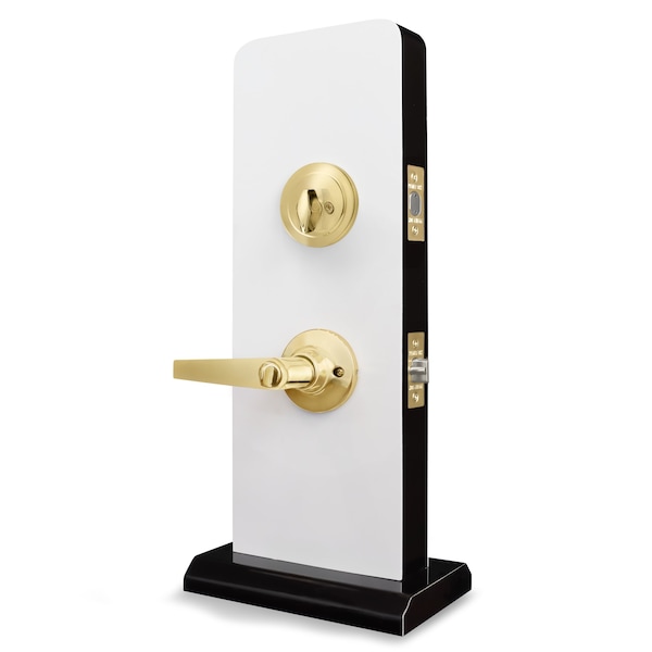 Premier Lock Entry Door Lever Combo Lock Set with Deadbolt Set of 2, Keyed Alike, Solid Brass, 2PK - LED02-2