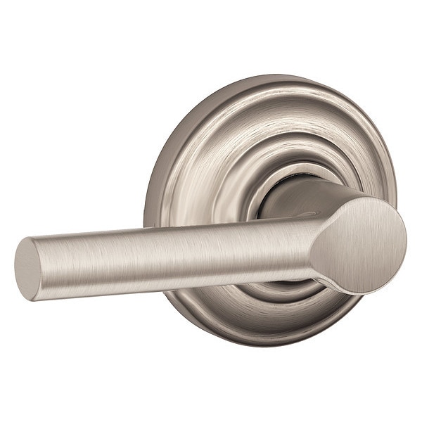 Schlage Residential Door Lever Lockset, Satin Nickel, Passage - F10 BRW 619 AND