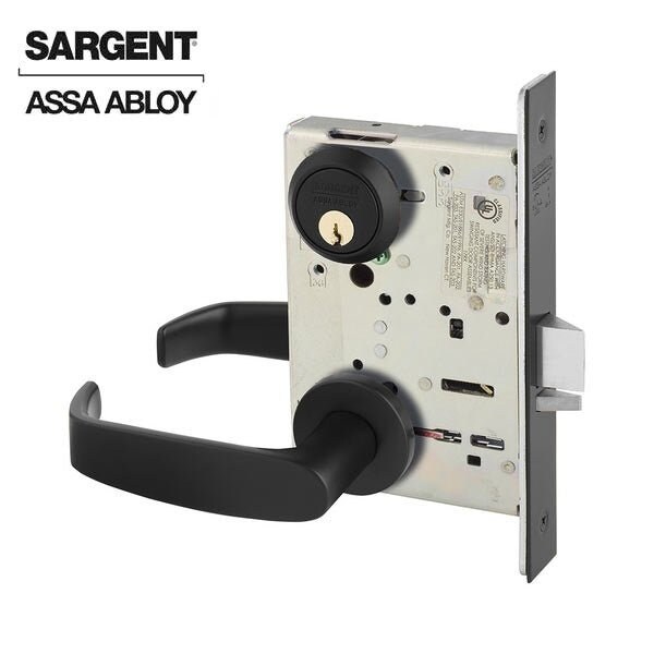 Sargent 8200 Series Mortise Lock Mechanical Storeroom or Closet Lock provided with LFIC (removable core) LN - SRG-63-8204-LNL-BSP