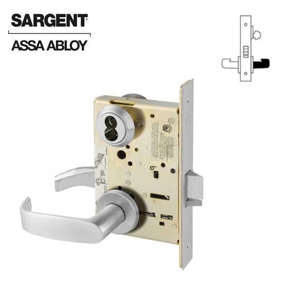 Sargent 8200 Series Mortise Lock Mechanical Storeroom or Closet Lock to accept SFIC Core LN Trim L Rose Sati - SRG-70-8204-LNL-26D