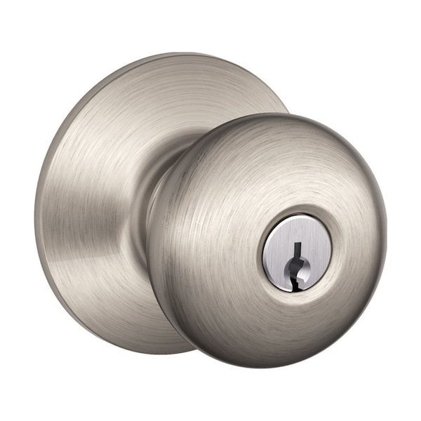 Schlage Schlage Plymouth Satin Nickel Entry Door Knob 1-3/4 in. - F51VPLY619