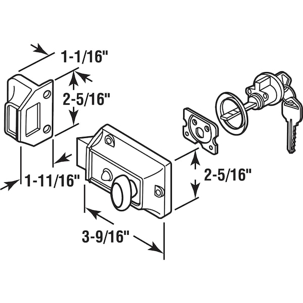 Prime-Line Rim Nightlatch, Single Cylinder, Satin Nickel (Single Pack) - U 10516
