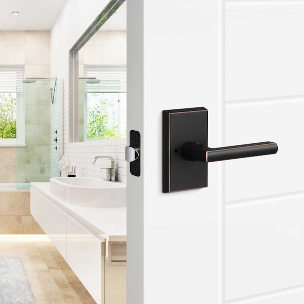 Sure-Loc Hardware Sure-Loc Hardware Logan Privacy Lever, Vintage Bronze - LN102 11P