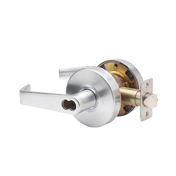Trans Atlantic Co. LSV Saturn Standard Duty Brushed Chrome Grade 2 Commercial Entry Door Lever/Handle with Lock and IC Core - DL-LSV53IC-US26D