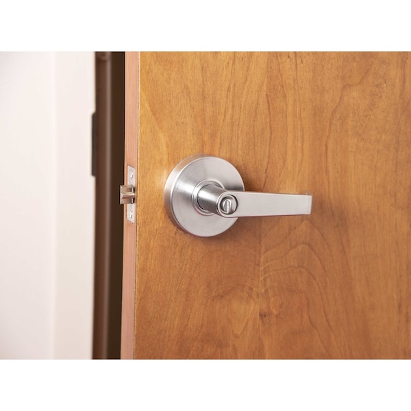 Trans Atlantic Co. LSV Saturn Standard Duty Brushed Chrome Grade 2 Commercial Entry Door Lever/Handle with Lock and IC Core - DL-LSV53IC-US26D
