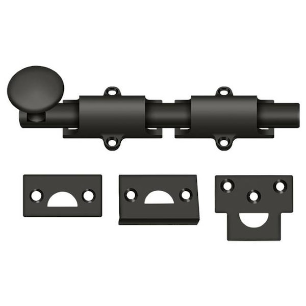 Deltana Surface Bolt, Heavy Duty Oil Rubbed Bronze 6" - 6SB10B
