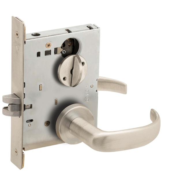 Schlage Grade 1 Bed Bathroom Privacy Mortise Lock, 17 Lever, A Rose, Satin Nickel Plated Clear Coated Finish - L9040 17A 619