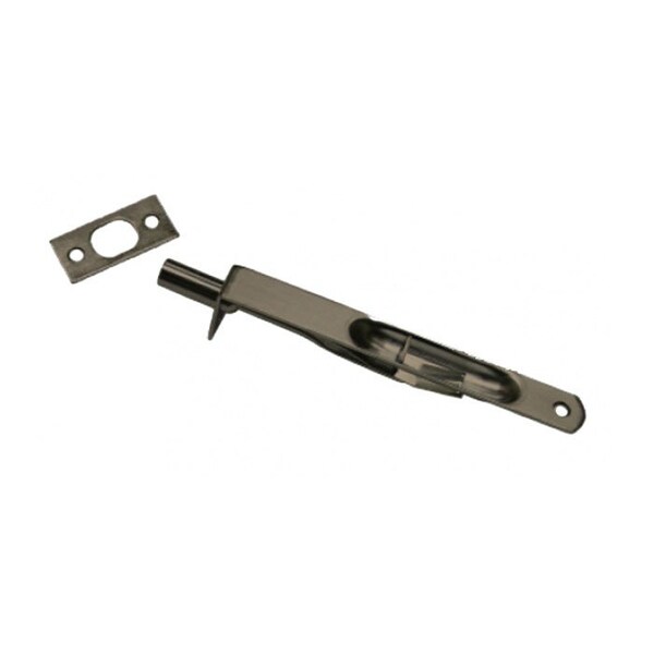 Cal-Royal 6 Brass Security Bolt, Round End, 1 Throw, US15A Satin Nickel Blackened - MB85R-15A