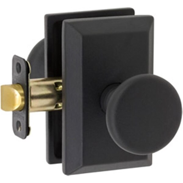 Delaney Designer Tulum Series Keyed Entry Door Knob Set With Curved Backplate - 681509S