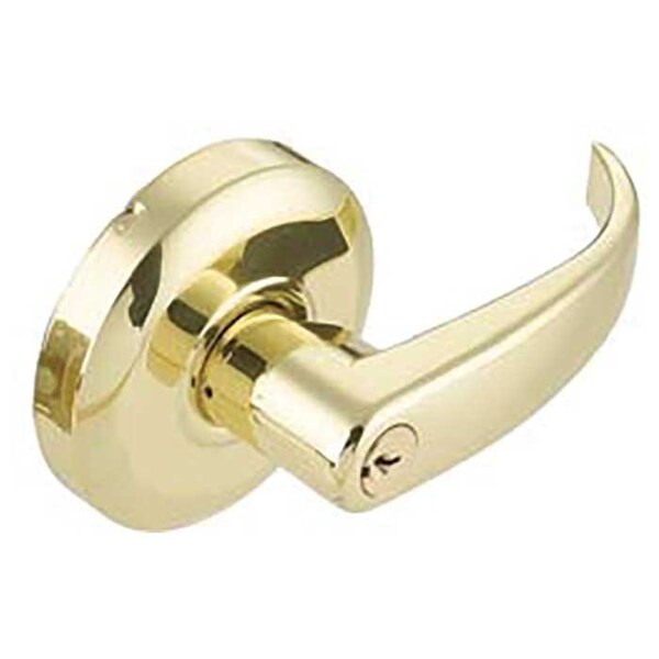 Cal-Royal Design Entry Lever Lock, 2-3/4 Backset, ASA Strike, Schlage C Keyway, US4 Satin Brass - RL00-4