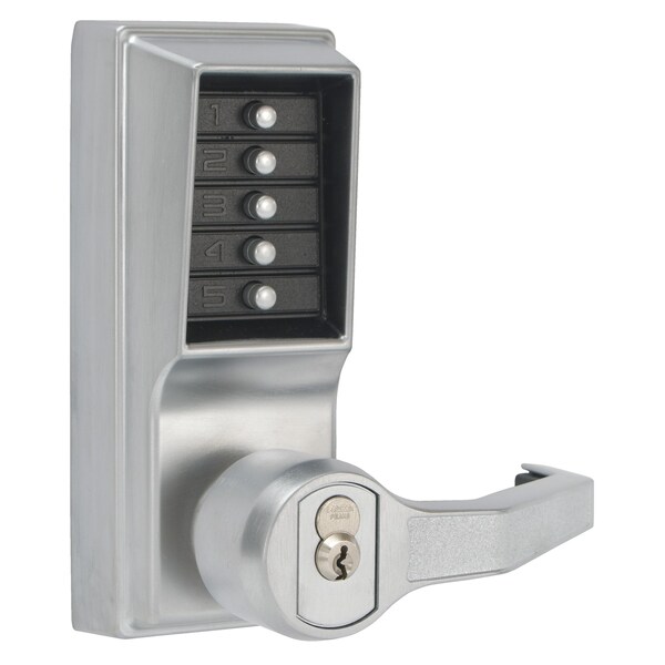 Simplex Kaba Right Hand Mechanical Pushbutton Lever Lock with Key Override; Medeco Prep and 2-3/4in - LR1021M26D