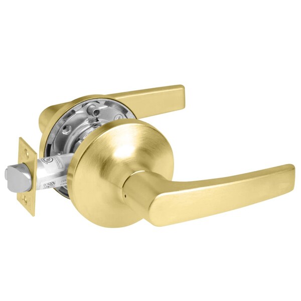 Yale Grade 1 Passage/Closet Latch Cylindrical Lock, Monroe Lever, Non-Keyed, Satin Brass Fnsh, Non-handed - MO5401LN 606