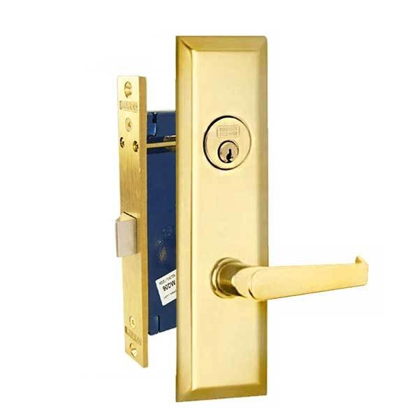 Marks New Yorker Polished Brass Right Hand Mortise Lock Lever Vestibule Function Always Locked Stor - MRK-9NY92DW-3-RH