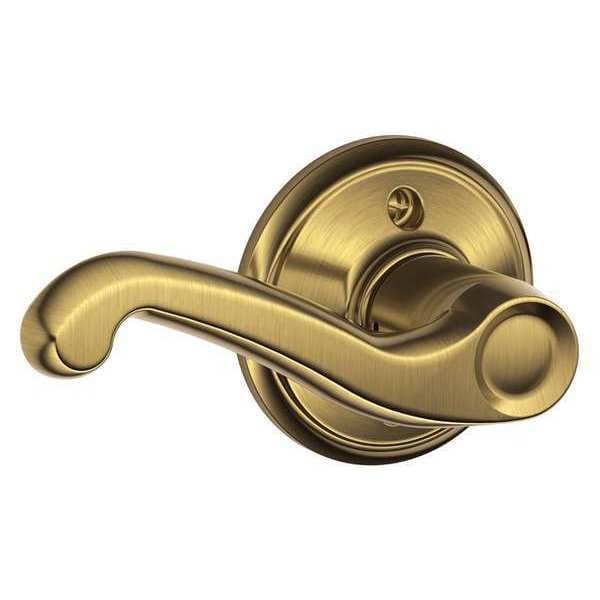 Schlage Antique Brass Dummy Lever Lockset, Flair, Left Hand - F170 FLA 609 LH