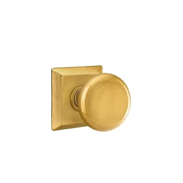 Emtek Providence Knob 2-3/8in Backset Passage, Quincy Rose for 1-1/4in to 2in Door French Antique Brass - 8131PUS7