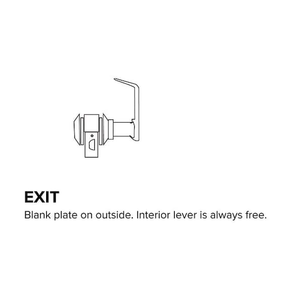 Trans Atlantic Co. LSV Saturn Standard Duty Brushed Chrome Grade 2 Commercial Cylindrical Exit Door Handle - DL-LSV20-US26D