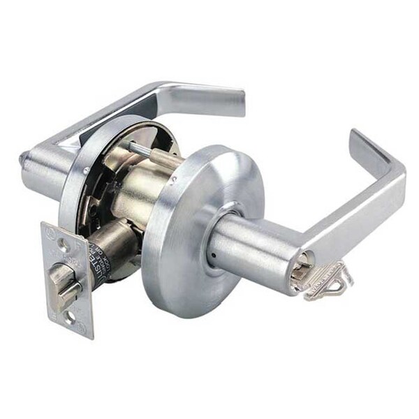 Cal-Royal Design Classroom Lever Lock, 2-3/4 Backset, ASA Strike, SFIC Less Core, US26D Satin Chrome - ICSL03-26D
