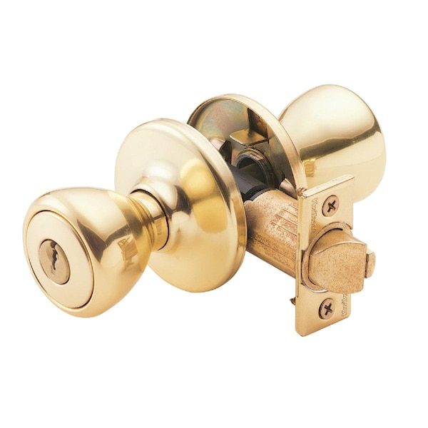 Kwikset Tylo Polished Brass Entry Door Knob - 400T 3 CP K6 V1