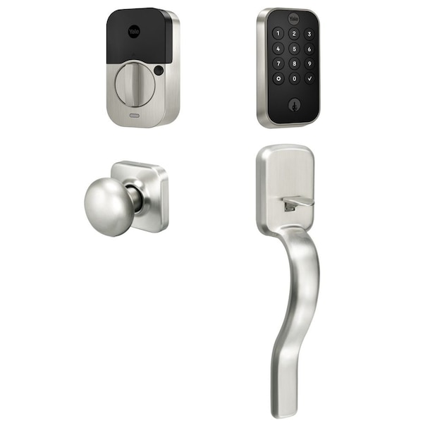 Yale Real Living Yale Assure Lock 2 Bundle with Keypad Bluetooth Deadbolt, Ridgefield Handleset Passage, and - BYRD410BLERX619