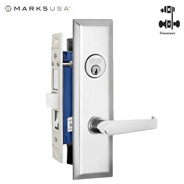 Marks Usa MarksNew York Mortise Lever Lock Dormitory Function Satin Nickel Finish Satin Chrome RH - MRK-7NY92F-RH-26D
