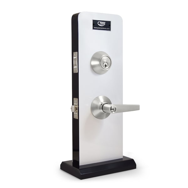Premier Lock Entry Door Lever Combo Lock Set with Deadbolt, Stainless Steel - LED03C