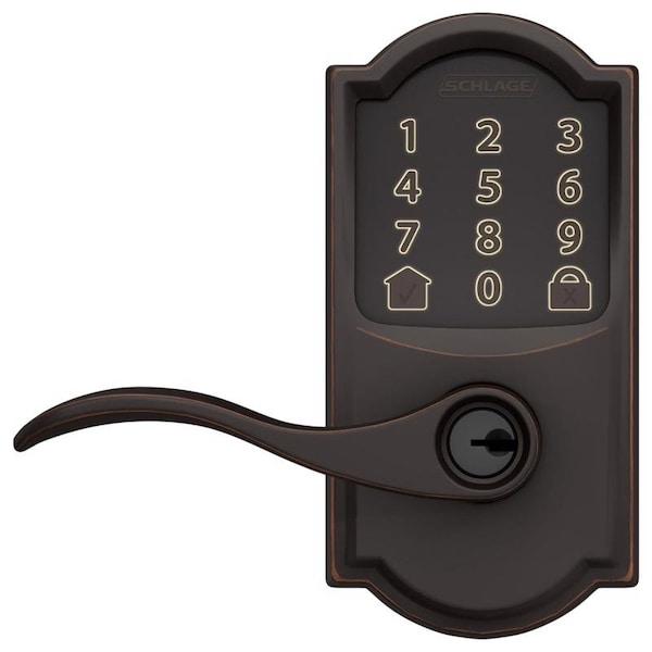Schlage Schlage Encode Aged Bronze Metal WiFi Deadbolt with Accent Lever - FE789WBVCAM716A