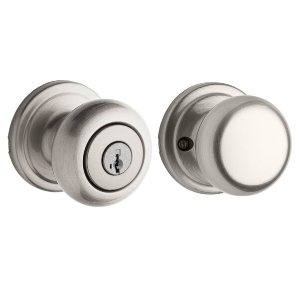 Kwikset Hancock Knob Vestibule Door Lock SmartKey , New Chassis , 6AL Latch, RCS Strike Satin Nickel Finish - 750H-15S