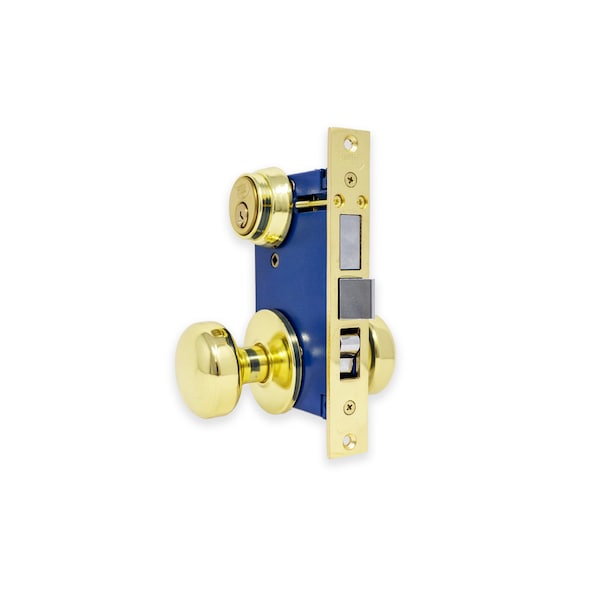 Premier Lock Brass Mortise Entry Gate Left Hand Lock Set with 2.5 in. Backset and 2 SC1 Keys - MLG01