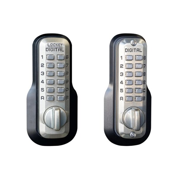Lockey Usa Mechanical Keyless Deadbolt, Double Sided, M210DC, Satin Nickel - M210SNDC