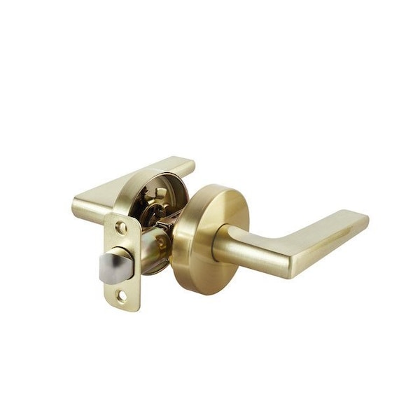 Sapphire Contra Collection Modern Satin Brass Grade 3 Privacy Bed/Bath Door Handle with Lock - LS-CON40-US4