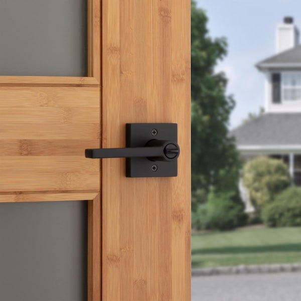 Kwikset Kwikset Halifax Matte Black Entry Door Knob 2-3/4 in. - 97402-920